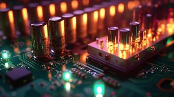 A zoomedin view of a capacitor or circuit board with diagnostic probes attached capturing the essence of advanced troubleshooting techniques aiming to reduce downtime photo