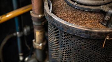 A closeup of a filtered air intake on a compressor showing the accumulation of dust that needs to be addressed to maintain efficiency photo