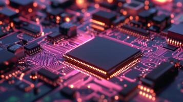 Modern cpu showing computing power on motherboard photo