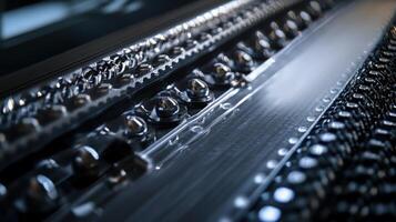 Industrial manufacturing process showing complex machinery in operation photo