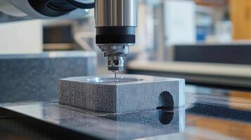 Robotic arm operating a cnc milling machine for precise manufacturing photo