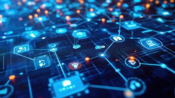 Futuristic interface showing internet of things and digital communication photo