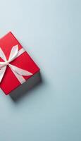 illustration of a gift box on a vertical green background photo
