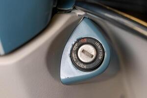 Motorcycle ignition key turned to the off position photo