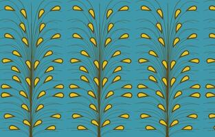 trees with yellow leaves african pattern vector