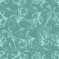 Soft and bold color Hibiscus seamless pattern vector