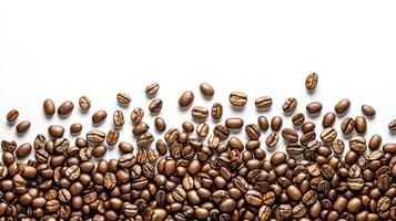 Coffee beans create an inviting array, highlighting their deep, rich hues and textures photo