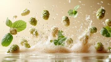 Hops and mint leap into a bubbly brew, creating an exhilarating moment of freshness photo