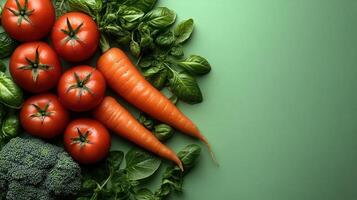 Colorful vegetables create a picturesque display perfect for healthy eating photo