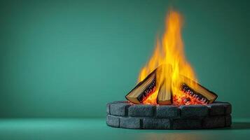 Books ignite a sense of wonder, casting a warm glow in a serene setting photo