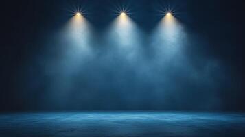 A stage setup radiates with atmospheric light, creating an engaging performance backdrop photo