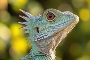 A Close Up Of A Plumed Basilisk Lizard photo
