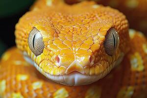 A Close Up View Of An Albino Python Snake photo