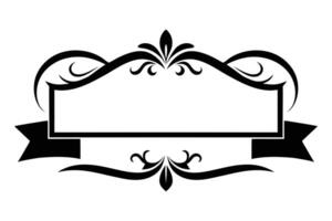 Ornate border menu frame with ribbon vector