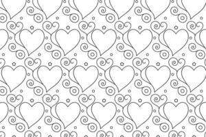 Curly Lines hearts swirls pattern vector