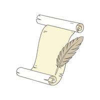 Aged Elegance Horizontal Scroll Paper Illustration vector