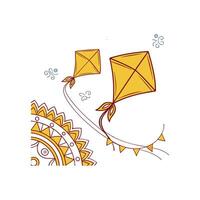 Up in the Sky Makar Sankranti Kite Art vector