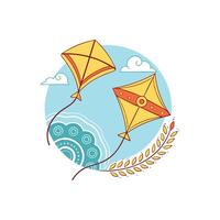 Soaring Heights Makar Sankranti Kite Icon vector
