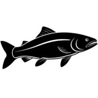 Fish silhouette design for modern logo or icon use in digital vector