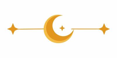 Minimal crescent ornament design for modern artistic project vector