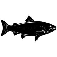 Fish silhouette design for modern logo or icon use in art vector