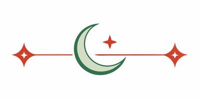 Minimal crescent ornament design for modern artistic vector