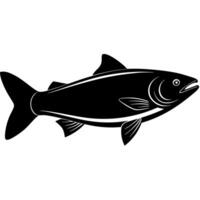 Clean fish icon silhouette perfect use in oceanic designs. vector