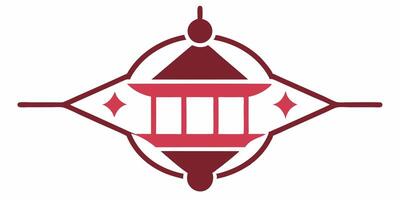 Lantern-inspired underline ornament design element vector