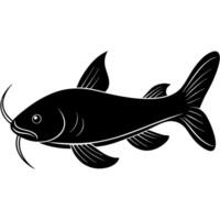 Simple catfish silhouette ideal for wild and marine life projects. vector