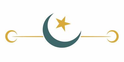 Minimal crescent ornament design for artistic projects vector