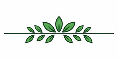 Simple leaf underline design ornament for elegant projects vector