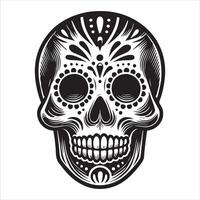 Sugar Skull Artwork Featuring Floral and Decorative Patterns vector