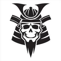 Samurai Skull Clipart Illustration with a Fearless and Intense Look vector