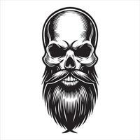 Fierce Bearded Skull Design for Unique Artistic Creations vector