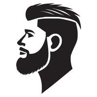 Profile of Man with Modern Beard Style - Minimalist Grooming vector