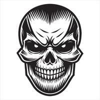 Rugged Biker Skull Illustration with Bold Motorcycle Vibes vector