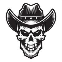 Cowboy Skull Clipart Illustration for Rustic Designs vector