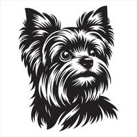 Yorkshire Terrier Dog Illustration with a Sad Expression vector