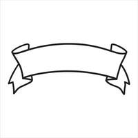 Stylish Ribbon Banner Outline for Graphics vector