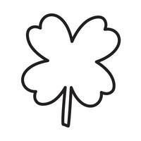4 leaf clover. Outline isolated icon. design on white background. vector