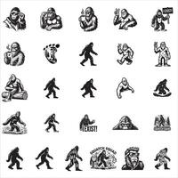 Bigfoot Sasquatch Collection - Various Poses and Expressions vector
