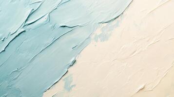 Abstract textured background with light blue and cream paint strokes for creative design photo