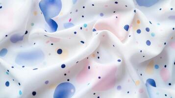 Pastel polka dot fabric with soft colorful pattern for fashion and design photo
