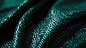 Textured green snake skin pattern with realistic reptile details for background photo
