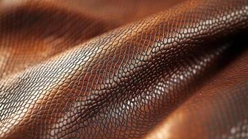 Textured close-up of brown reptile skin with intricate scale patterns photo