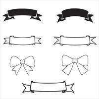 Complete Ribbon Banner Silhouette Illustration Design Bundle vector