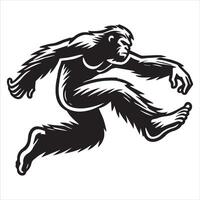 Bigfoot Running - Mysterious Stride in Motion vector