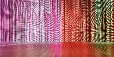 Colorful Abstract Light Patterns on Reflective Surface in Modern Art Display photo