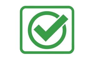 green checkmark icon with a bold design, ideal for illustrating approved, certified, or completed concepts in visual media vector