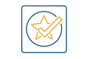 checkmark and circular star design, perfect for illustrating approval, certification, and trusted performance concepts vector